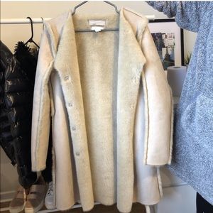 H AND M BEIGE FUR JACKET BRAND NEW